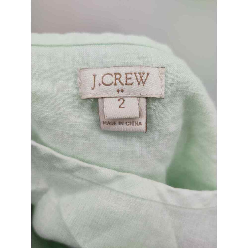 J. Crew linen eyelet detail soft green cross-back top size 2 - Picture 5 of 6